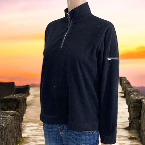 Eddie Bauer Women's Black Quater Zip MicroFleece Pullover - Picture 10 of 16